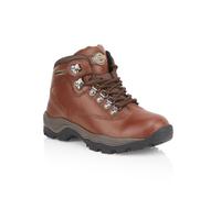 Northwest Territory Women's Peak Leather Waterproof Walking Hiking Trekking Boot, Brown, 4