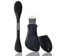 PeaKalo Silicone Face Scrubber Black Head Remover Tool Mask Applicator Spatula-for Deep Cleansing Blackheads Remover Makeup Residue Removal Facial Exfoliating Massaging Skin Care (Black)