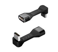 PeakDo USB-C Male to Female Adapter 90 Degree,18W Flexural USB Type C Adapter Extension for Steam Deck,ROG Ally,Switch,Laptop,Tablet and Mobile Phones,Supports 4K@60Hz,10Gbps Data Transfer(2 Pack)