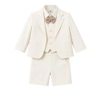 Peaked-Collar Jacket and Bermuda Set - unisex - Manuel Ritz - Kids Occasion Wear - White - 9 M - Kids 9 M