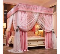 Peakjune Double Layer Cozy Mosquito Net,Princesses Bed Curtains Canopy,Beds Canopy Canopys Bed Curtains,Four Corners Posts Canopys Bedes Curtain,Blackout Kingsize Beds Canopyes