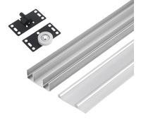 Peakjune Sliding Door Track,Wardrobe Door Track,Sliding Door Kit Track Rail,Aluminium Sliding Door Track Double,Sliding Door Slide Pulley Guide Rail,For Wardrobe Cabinet Glass Doors