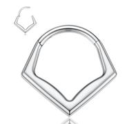PEAKLINK G23 Titanium Septum Ring 16G Septum Jewelry Minimalist Triangle Nose Hoop Ring Helix Daith Rook Tragus Cartilage Earrings for Women Conch Piercing Jewelry, no gemstone