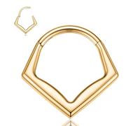 PEAKLINK G23 Titanium Septum Ring 16G Septum Jewelry Minimalist Triangle Nose Hoop Ring Helix Daith Rook Tragus Cartilage Earrings for Women Conch Piercing Jewelry, no gemstone