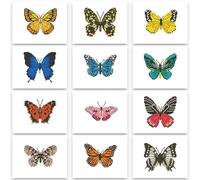 PeakLuv 12 Pcs Butterfly Mini Diamond Painting Kits, Small Diamond Art Kits for Adults, DIY Square Drill Butterfly Gem Art 1-Hour Painting for Home Desktop Decor, 7X6in