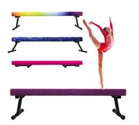 Peakpath 8FT Adjustable&Foldable Gymnastics Balance Beam,Home Gym Equipment,Easy Assembling and Storage,No Tool Require,for Kids Children Girls Training (Purple, 8FT)