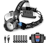 PEAKRO Head Torch USB C Rechargeable, Super Bright 10000LM LED Headtorch 3 Modes with Motion Sensor, 9000mAh Long Battery Life, IP65 Waterproof Headlamp Zoomable Adjutable for Camping Fishing Outdoor