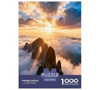 Peaks Above Clouds at Sunrise 1000 Piece Jigsaw Puzzles Impossible Hard Challenge Modern Paisaje Educational Game for The Whole Gifts for Adults 70x50cm/1000pcs