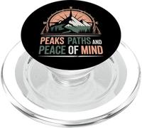 Peaks Paths And Peace Of Mind - Mountain Hiking Quote PopSockets PopGrip for MagSafe