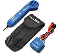 PeakTech 3434 - Line finder for lines and telephone cables with continuity tester and sound signal, crocodile clips, telephone, RJ11, LAN network, cable tester, cable finder, line detector, wire tracker