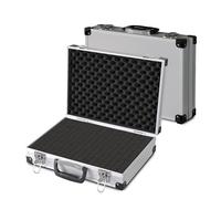 PeakTech 7265 - Carrying Case for Measurement Instruments, Resistant Aluminum Case, Tool Compartment, Foam Padding, with Padlock, Dustproof Case, XL - 390 x 280 x 100 mm