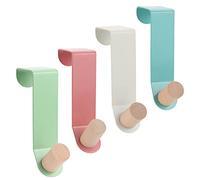 PEAKTOP Over The Door Hooks4.6cm, 4Pcs Over Door Metal Hooks Hanger for Hanging Clothes, Over Cabinet Drawer Reversible Hooks for Bedroom Bathroom Kitchen Wardrobe