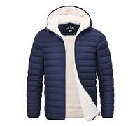 Peakwell Men's Water-Resistant Winter Jacket Down Jacket, Dark Blue, L