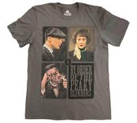 PEAKY BLINDERS Arthur Shelby Portrait Grid Jersey T-Shirt, Charcoal Grey, XXL