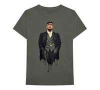 Peaky Blinders T Shirt Dripping Tommy Logo Official Mens Green L