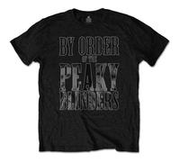 Peaky Blinders Men's Tee: by Order Infill T-Shirt, Black (Black Black), XX (Size:XX-Large)
