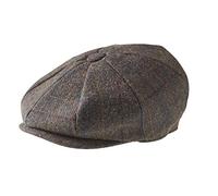 Peaky Blinders 'Newsboy' Style Flat Cap -Tweed Wool (Medium (57 cm), Brown Mountain Check)