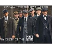 PEAKY BLINDERS PERSONALISED EDIBLE BIRTHDAY CAKE TOPPER A4 SIZE (10" X 7.5")