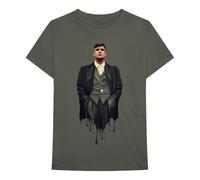 Peaky Blinders T Shirt Dripping Tommy Logo Official Mens Green L