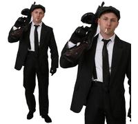 Peaky Gangster Costume I Love Fancy Dress Black Large