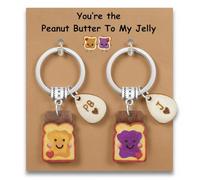 PEALICIOUS Couple Gifts for Boyfriend Toast Keychain, 2PCS Couples Better Together Keychain as Christmas Gift for Her, Bestfriend Stuff with Peanut Butter and Jelly for Bestie Sister, Coworker, Family