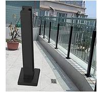 Pealihuy Outside Balcony Glass Railing Fence Pole, Black Stainless Steel Rustproof Glass Panels Post Glass Balustrade,Mid Post,90cm/35.4in