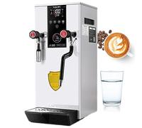 pealiritansemen 12L High-Capacity Commercial Frother - Steam Milk/Water Boiler 2500 W, LED Temp Screen, Stainless Steel Inner Tank + Professional Pressure Release Nozzle, for Tea/Coffee Shop White