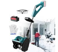 pealiritansemen Cordless Snow Shovel, 1200 W Handheld Electric Snow Blower, Rechargeable Outdoor Snow Thrower 6 M Throwing Distance, 3 Directions Adjustment, for Yard, Road 3000mAh-1battery