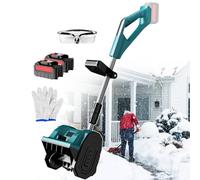 pealiritansemen Cordless Snow Shovel, 1200 W Handheld Electric Snow Blower, Rechargeable Outdoor Snow Thrower 6 M Throwing Distance, 3 Directions Adjustment, for Yard, Road 3000mAh-2batteries