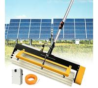 pealiritansemen Electric Solar Panel Cleaning Kit with 20m Water Hose, 380rpm Brushless Motor, 60cm Roller Brush, Water-Fed Telescopic Pole for Solar Panels, Windows, RV Roof, Siding Dualpower-7.6m