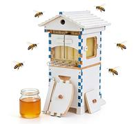 pealiritansemen Self-Flow Beehive Starter Kit - Mini Beginner Beehive with Transparent Viewing Window, Compact Urban Beekeeping Hive, Self-Flow Honey Comb for Balcony/Backyard/Farm Bake-Painted