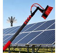 pealiritansemen Water Fed Telescopic Pole with Pro Bristles, Hidden Water Feed Brush Head - Soft But Strong, for Solar Panels, Glass, Roof, Conservatories - No Ladder, Ground Reach 9m/30ft