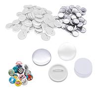 PEALOV Blank Pin Back Button Parts,200 Sets 58mm(2.28 inch) Blank Badge Making Supplies,Round Metal Button,Includes Metal Cover,Plastic Button Back Cover, Clear Film&Blank Paper,DIY Craft Supplies