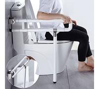 PEALOV Disabled Handrails,Bathroom Non-Slip Safety Folding Armrest with Legs,Floor-Standing Disabled Elderly Assist Support Grip,Grab Bar with A Luminous Ring,180°Horizontal or 90°Vertical Rotation