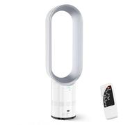 PEAMOO Bladeless Tower Fan with Air Purifier, 65cm Quiet Tower Fan for Bedroom, Fans & Cooling, 80° Oscillation with Remote, 120Min Timer, Bladeless Fans for Bedroom Home Office (grey)
