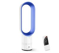 PEAMOO Bladeless Tower Fan with Air Purifier, 65cm Quiet Tower Fan for Bedroom, Fans & Cooling, 80° Oscillation with Remote, 120Min Timer, Bladeless Fans for Bedroom Home Office (blue)