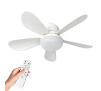 PEAMOO Ceiling Fans with Lights and Remote Control, E27/B22 40W Small Ceiling Fans Lights with Timer, 3 Speeds 3 Color, Fan Light Ceiling for Bedroom, Living Room, Kitchen (E27)
