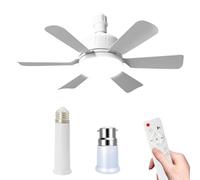 PEAMOO Ceiling Fans with Lights and Remote Control, E27/B22 40W Small Ceiling Fans Lights with Timer, 3 Speeds 3 Color, Fan Light Ceiling for Bedroom, Living Room, Kitchen (E27+B22/B)