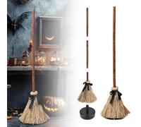 PEAMOO Dancing Witch Broom, Halloween Magics Broom, Floating Moving Haunted Dancing Brooms with Spooky Laughter,Halloween Props Accessories,Light Up Moving Animated Witch Dancings Broomsticks (2pcs)