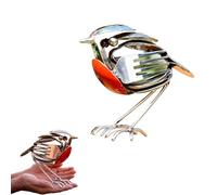 PEAMOO Robin Bird Scrap Metal Art Sculpture, Hope Wings Robin Metal Bird Sculpture, Handcrafted Bird Statue, Unique Home Decor for Garden, Patio, or Office Desk, Decorative Steel Craft (1pcs)