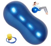 Peanut Ball, Anti Burst Thicken Pvc Peanut Exercise Ball 35.4x17.7" Balance Ball with a Air Pump Portable Peanut Ball Pregnancy Ball Birthing Ball for Kids Therapy Pregnancy Yoga, Home & Gym, Blue