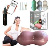 Peanut Ball Labor - Durable and Thick Birthing Ball for Pregnancy - Peanut Ball Pregnancy for Labor - Antiburst Birth Ball - Labor Ball - Peanut Exercise Ball - Pregnancy Ball - Pink (Pump included)