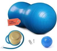 Peanut Ball with Pump, Hard Spiky Massage Ball, Sensory Gym Ball for Yoga, Pilates, Core Training & Balance, PVC Exercise Ball for Autism Posture Fitness Equipment(90x45cm)