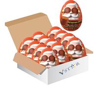 Peanut Butter Creme Santa Egg 34g - Milk Chocolate Egg Filled with Smooth Peanut Butter Crème - Festive Christmas Treat - Res (48 x Eggs)