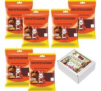 Peanut Butter Filled Mini Bunnies Pouch 70g With Easter Gift Box - Individually Wrapped Bunnies Pouch - rese (15 x Bags)