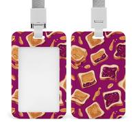Peanut Butter Jelly Funny ID Badge Holder with Lanyard Name Card Holders for Work Nurse Teacher