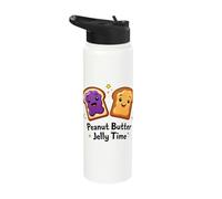 Peanut Butter Jelly Happy Toast Cartoon Bread Kids Snack Fun Stainless Steel Insulated Water Bottle