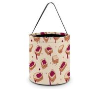 Peanut Butter Jelly Pattern Novelty Easter Basket Bucket Bag for Easter Egg Hunts Party Favor Decor