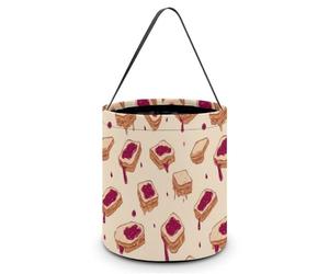Peanut Butter Jelly Pattern Novelty Easter Basket Bucket Bag for Easter Egg Hunts Party Favor Decor