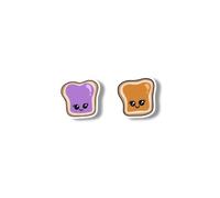 Peanut Butter Jelly Sandwich Aesthetic Shrinky Plastic Mini Small Tiny Gift Handcrafted Custom Unique Stud Earrings Pierced Ears Personalised Fashion Acrylic Y2K Harajuku Jewelry Resin Studs Jewellery